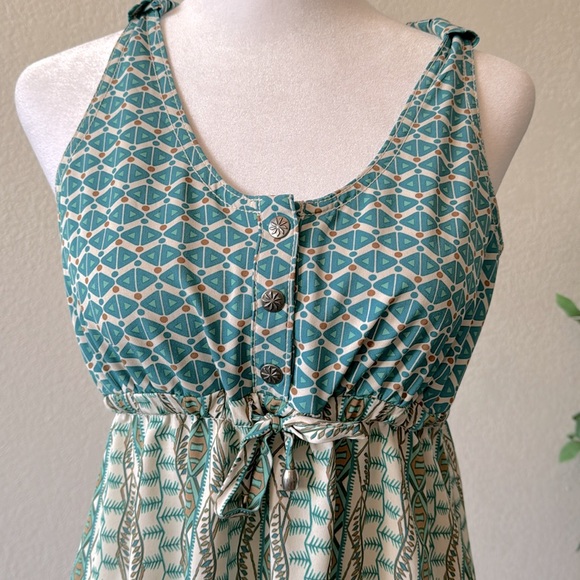 Athleta 2 Petite Multicolored Blue Sun Dress - Picture 3 of 8